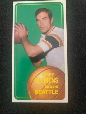 Topps Green and Gold Seattle Basketball Portrait - Barry Clemens